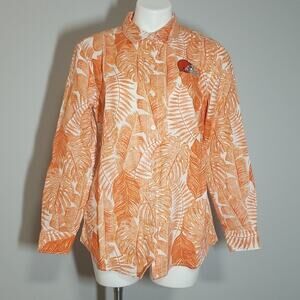 NWT Cleveland Browns Tommy Bahama Women's Linen Button Down Shirt - Small